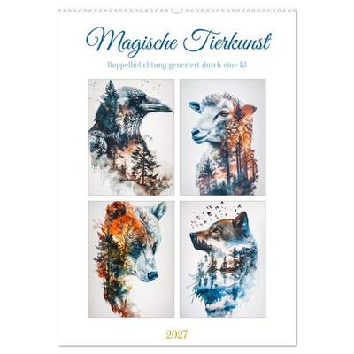 Magische Tierkunst (Wandkalender 2027 DIN A2 hoch), CALVENDO Monatskalender