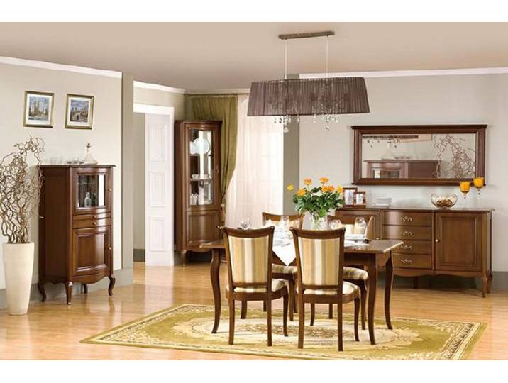 Xlmoebel Essgruppe Klassisches Esszimmer-Set aus Italien mit Kommode und Vitrine, (Essgruppe, 10 teiliges Wohnzimmer Esszimmer Set), Hergestellt in Europa