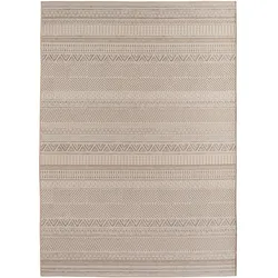 Balkonteppich Ethno Wetterfest Waschbar Strapazierfähig Terrasse Garten Schadstoffgeprüft Beige 200x290 cm – VENTOUX von Kadima Design
