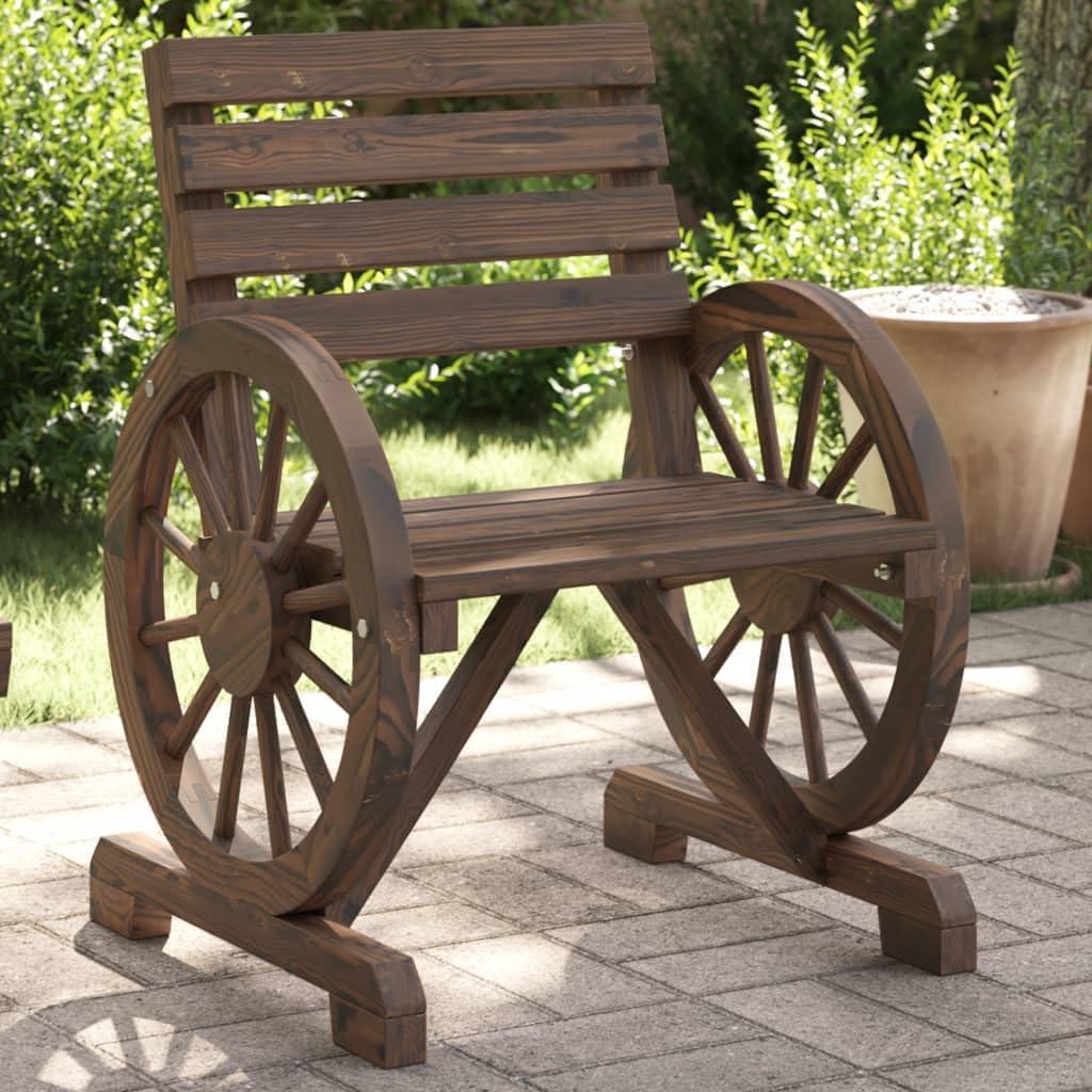 4er-Satz Gartenstühle aus massivem Tannenholz, 58 x 58 x 78,5 cm, rustikale Gestaltung, bequeme Esszimmerstühle für den Außenbereich, maximal 110 kg pro Stuhl