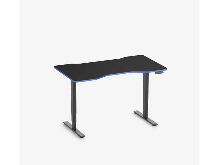 FOKUS Gamingschreibtisch Schwarz 140x80 Cockpit Royal Blue