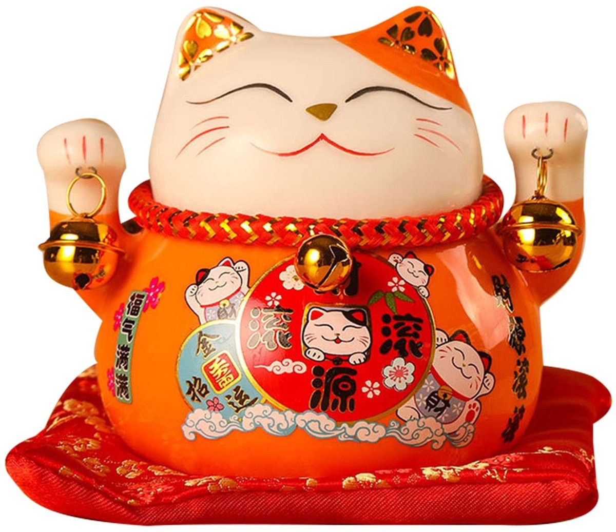 Dailygoods Keramische Lucky Cat Zwaaiend Beeldje voor Rijkdom