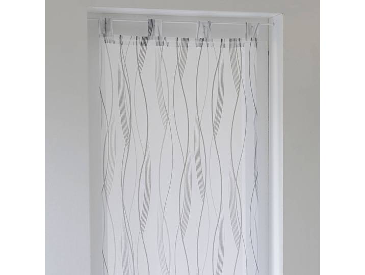 Vitrage voile imprimé vagues finition pattes - Blancheporte