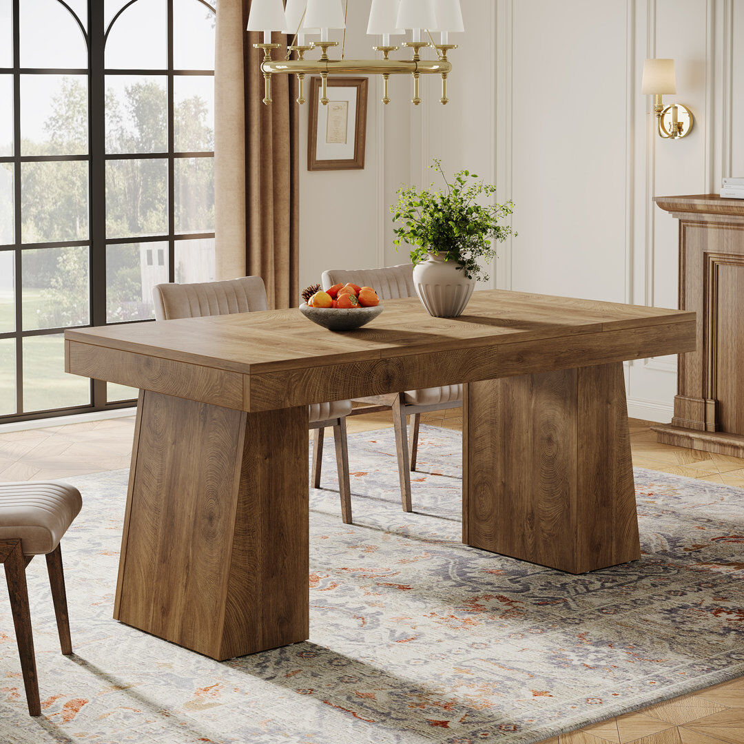 Blue Elephant Rectangular Dining Table Light Brown