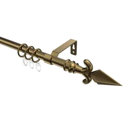 GARDINENSTANGE Olymp Matteo 100 cm, 1-läufig, 16 mm Ø Messing Antik