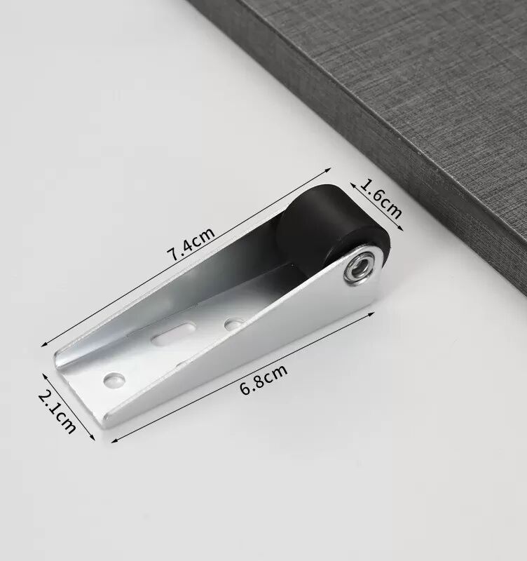 INF 4-Loch Schwarz Schiebetür Rollen Set (4 Sets) - Vertikale Schiene, Leise, Möbelstütze