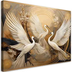 WANDBILD vögel tiere abstraktion