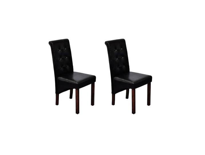 vidaXL Esszimmerstuhl vidaXL Esszimmerstühle 2 Stk. Schwarz Kunstleder