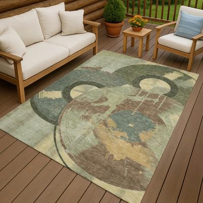 Addison Rugs Machine Washable Indoor/ Outdoor Modern Records Chantille Rug