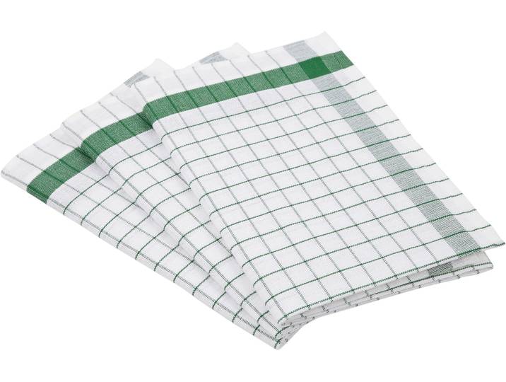 Geschirrtuch ROSS Exclusiv , grün, B:50cm L:70cm, 50% Baumwolle, 50% Leinen, Geschirrtücher, Geschirrtuch, Karofond, 50% Baumwolle, 50% Leinen, 50x70 cm