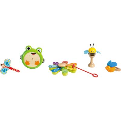 Spielzeug-Musikinstrument HAPE "Rhythmus-Kit Natur", bunt, Spielzeug-Musikinstrumente, Kinder, Holz, Kunststoff, Metall