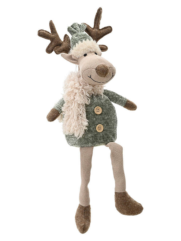 Kaeming Dekofigur "Hirsch" in Creme/ Grün - (L)38 cm - onesize