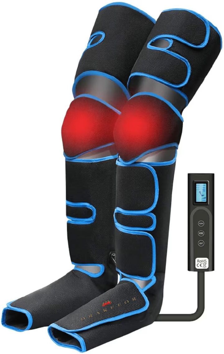 Drakefor Dispositivo de lujo mediante Presoterapia de piernas y calor en rodillas. Negro / Azul
