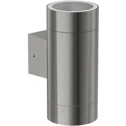 ledscom.de Wandleuchte BIDO für außen Aluminium matt Up & Downlight + 2 smarte RGB Leuchtmittel warmweiß - kaltweiß (2900 - 6200)