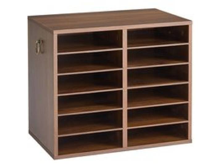 VEVOR Trieur de Documents de Bureau en Bois avec 12 Compartiments, Brun, Organisateur de Dossiers avec Étagères Réglables pour Rangement de Papiers, Magazines, Courriers, Bibliothèque, École, Accueil