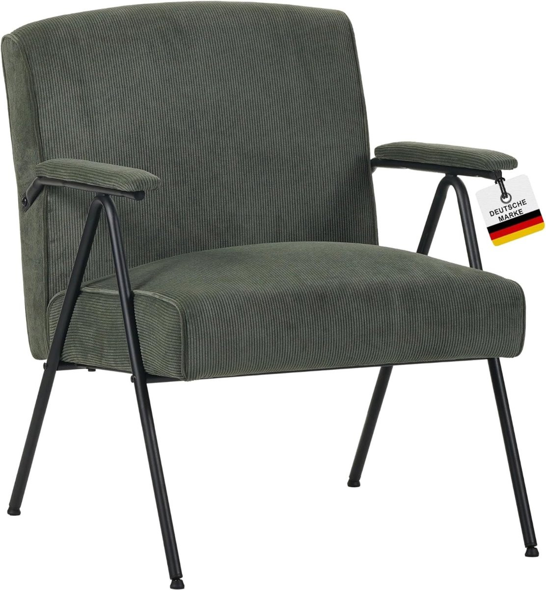 Albatros International Stanford vintage design fauteuil met groene koordstof