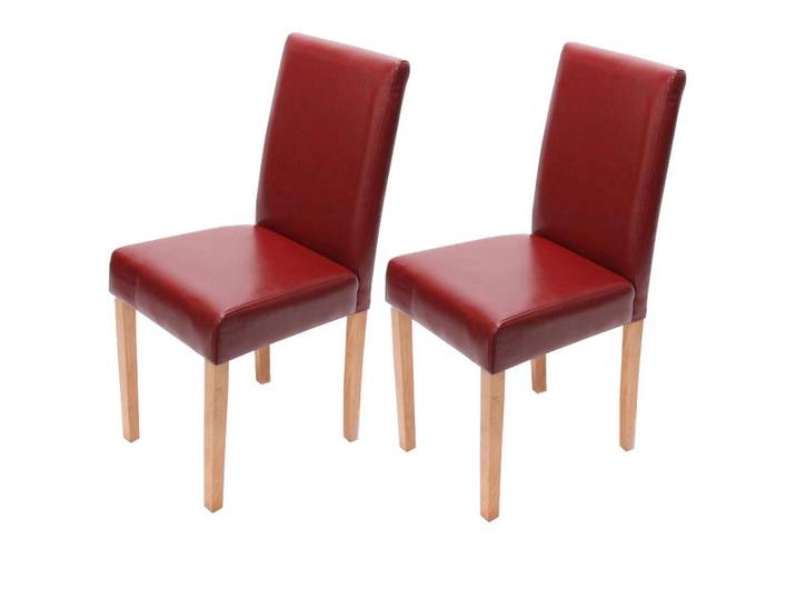 MCW Esszimmerstuhl Rot 2er-Set, 43x90x56 cm, Esszimmer, Stühle