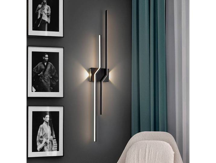 Schuller Valencia Wandleuchte Zig Zag, schwarz, für Wohn- / Esszimmer, Aluminium, Modern