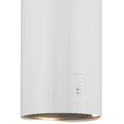 Klarstein Bolea Inselabzugshaube Ø38cm Ab-/Umluft 651m3/h LED inkl. Aktivkohlefilter Weiß
