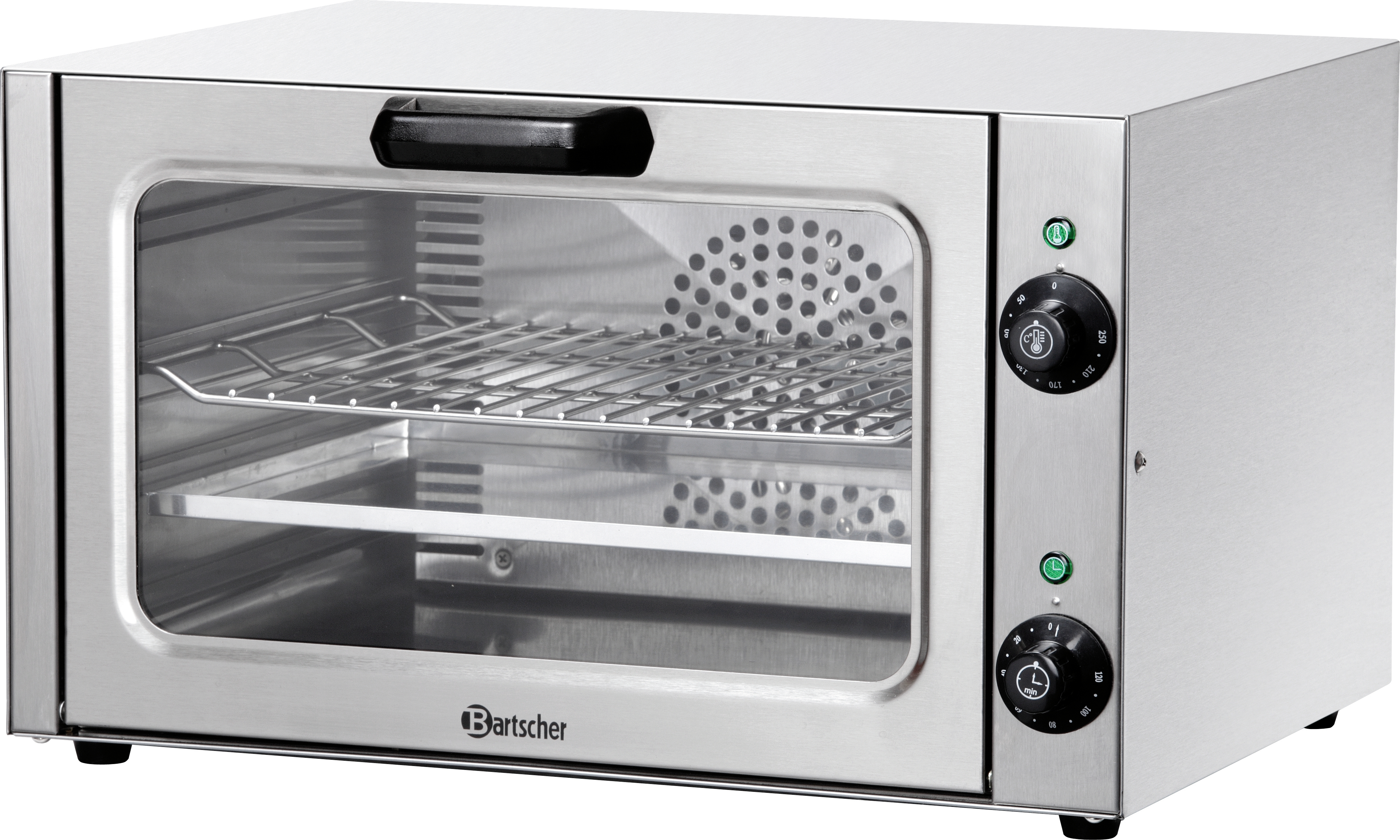 Bartscher A120880, Elektrischer Ofen, 2500 W, 2500 W, 250 °C, Edelstahl, Drehregler