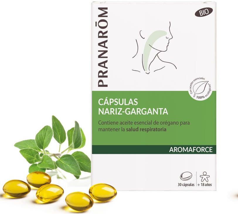 Pranarôm Aromaforce Cápsulas Nariz-Garganta BIO 30caps