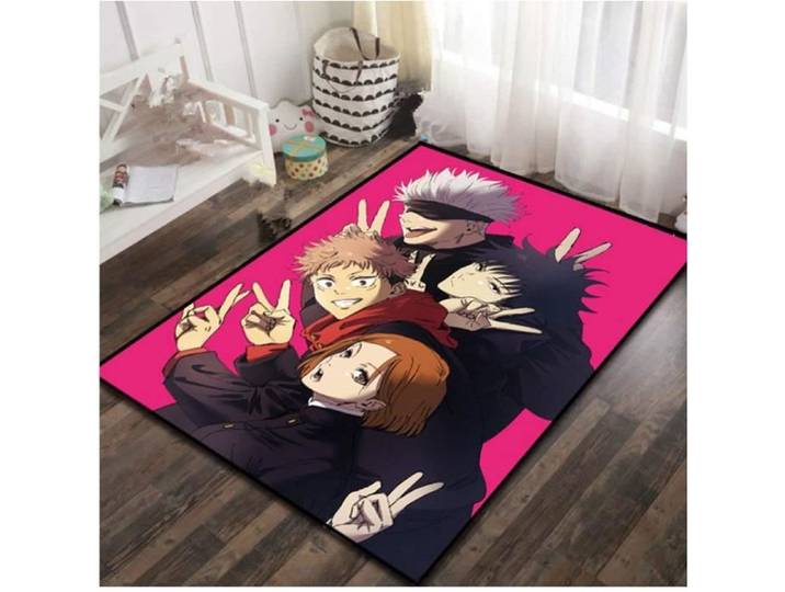 Tapis Dessin Animé Jujutsu Kaisen Anime - Multicolore - Enfant - 100x150cm - Flanelle