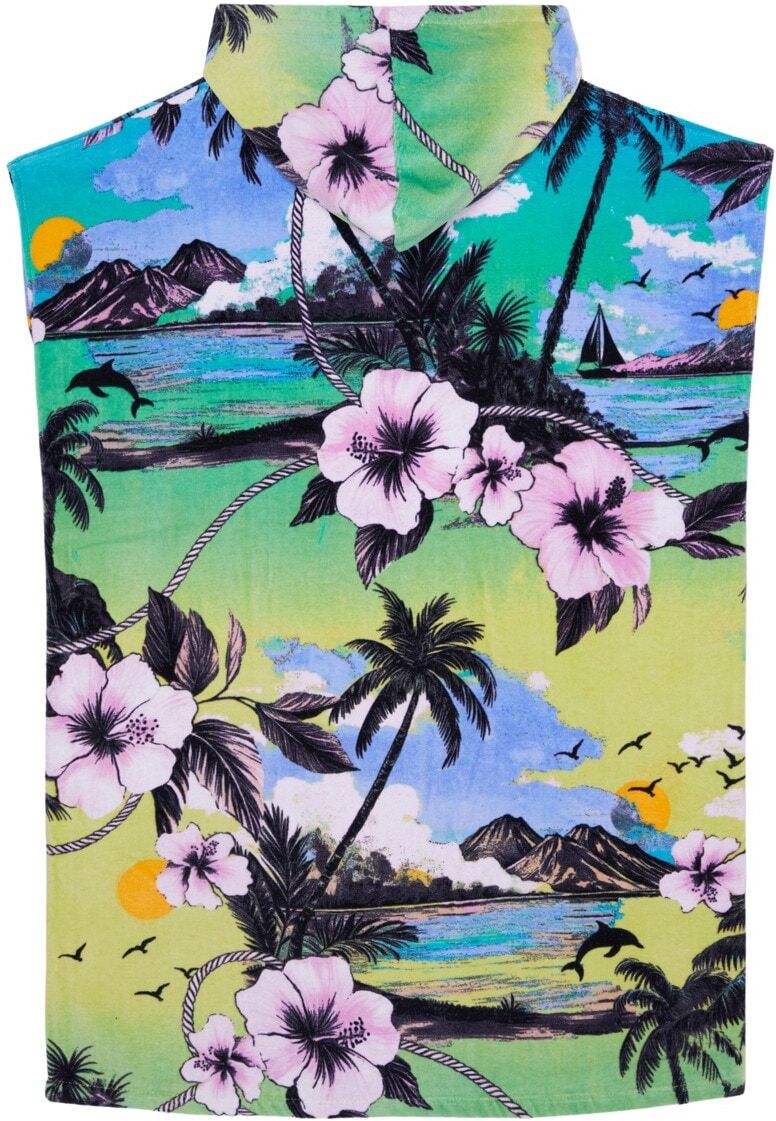 Badeponcho ROXY "Stay Magical Printed", Damen, bunt (celery grün sweet souvenirs s), Obermaterial: 100% Baumwolle., Hausmäntel Badeponcho