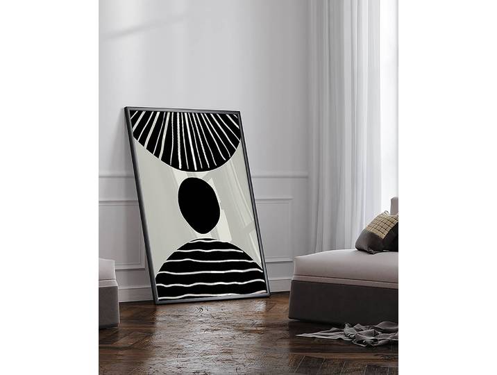 Tableau déco Boho Art Cadre : hêtre massif verni Fixation : plexiglas Multicolore 73 x 93cm