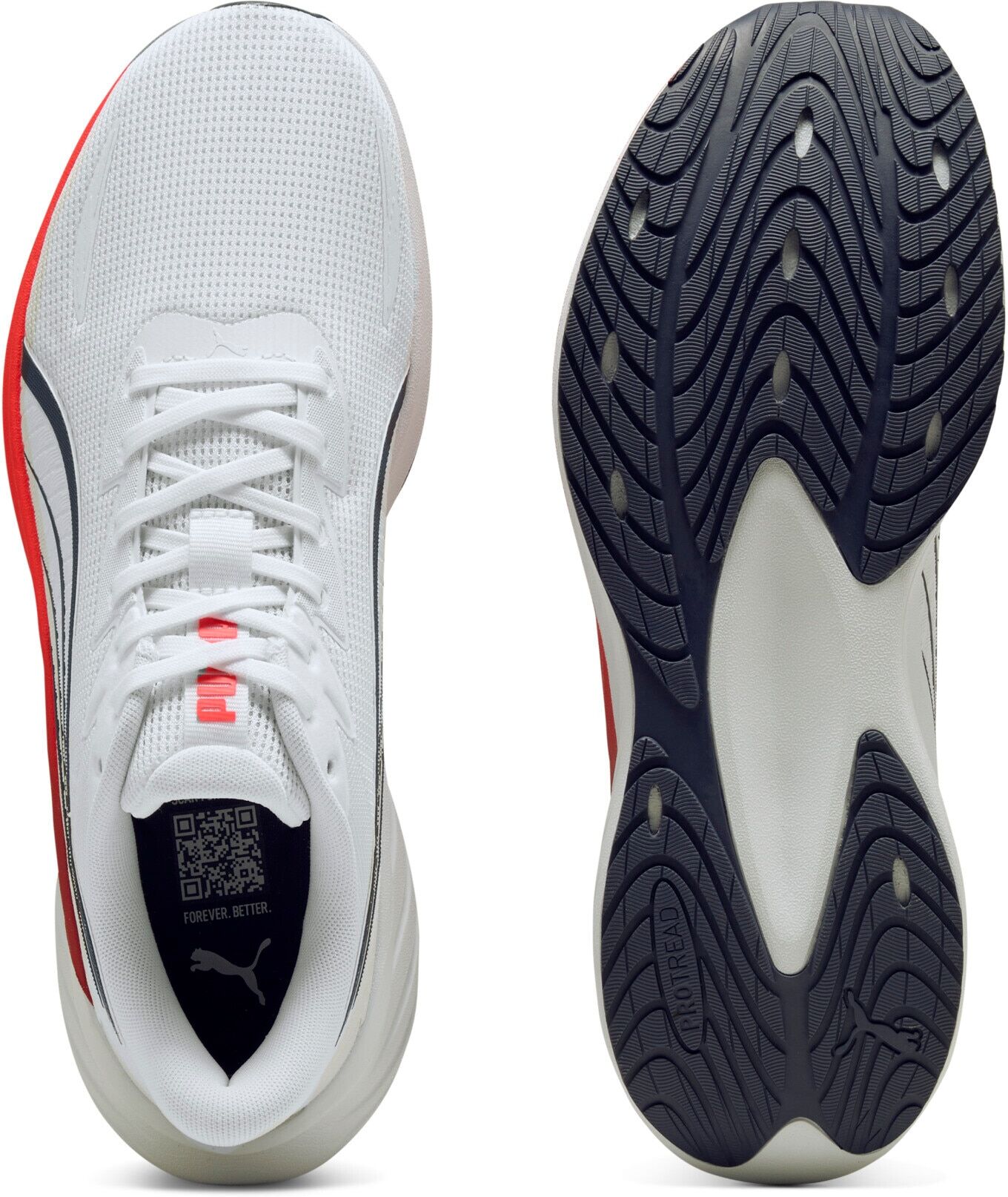 Laufschuh PUMA "POUNCE LITE 2", Gr. 40, rot (puma weiß, ultra rot, rot rhythm), Textil, Schuhe Laufschuh puma weiß, ultra rot, rot rhythm 40