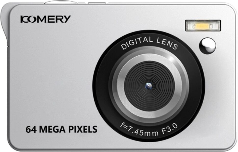 INF Kartenformat Einsteiger-Schülerkamera – 4K-Video, 64MP-Fotos, 18x Digitalzoom, AF, 2.8 inch LCD, Eingebauter Blitz Silber