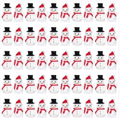 Inspired Finds 5 10PCS Mini Snowman Figurines Cute Christmas Resin Ornaments For DIY Crafts & Decor 10pcs