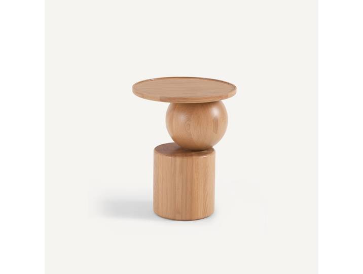 AM.PM Bout de canapé chêne massif, diamètre 40 cm, STIGIDO Beige