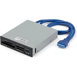 StarTech USB 3.0 interner Kartenleser mit UHS-II Unterstützung (20-Polig), Speicherkartenlesegerät, Schwarz, Silber