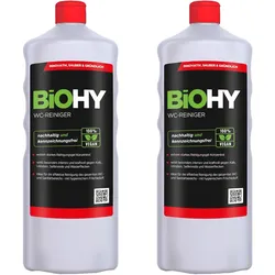 BiOHY WC-Reiniger (2x1l Flasche) | EXTRA STARK | Profi bio Konzentrat | Dickflüssiges Reinigungs-Gel | Ideal gegen Urinstein