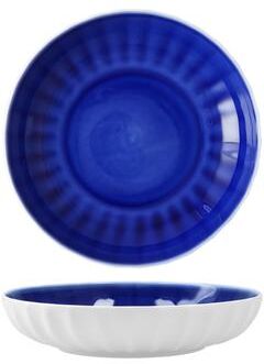 "Fortessa Bloom Bone China, 8.6"", 24 Oz. Bowl (Set of 4), Cobalt Blue"
