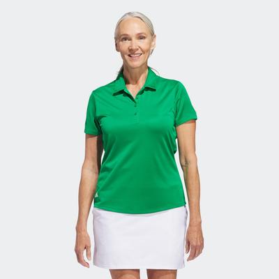 Poloshirt ADIDAS PERFORMANCE "SOLID PERFORMANCE SLEEVE FÜR DAMEN", Damen, Gr. XXL, grün, Obermaterial: 100% Polyester, Shirts, mit Druckknopfverschluss, aus Polyester, leichtes Pikeematerial