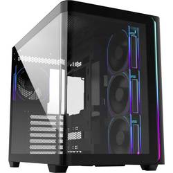 FSP Fortron POC0000247 Midi-Tower PC-Gehäuse Schwarz 4 vorinstallierte Lüfter, Seitenfenster