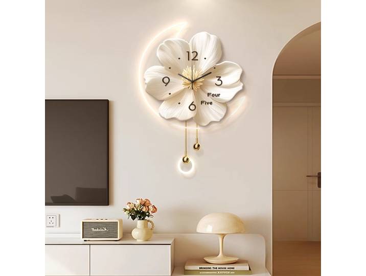 Horloge murale au design moderne, horloge murale lumineuse et originale pour salon, horloge mécanique silencieuse, mobilier de salon