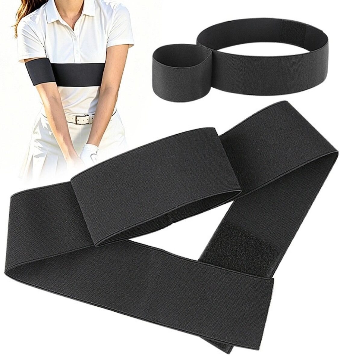 INF Bande d'entraînement pour swing de golf (lot de 2) - Soutien élastique du bras pour contrôle et régularité du swing