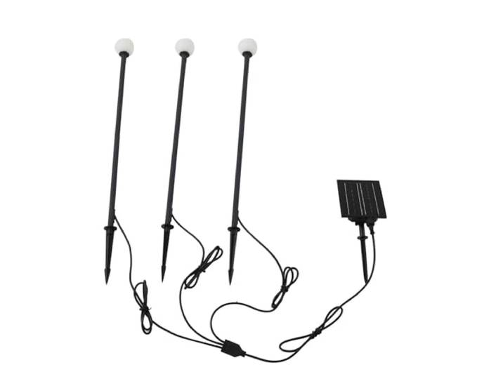 Lindby LED Solar Gartenlampe Erdspieß in schwarz matt, Erdspießlampe
