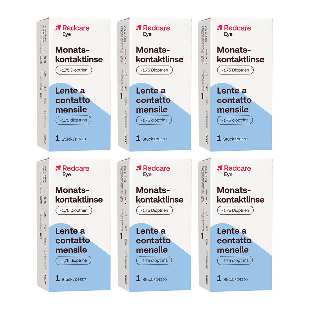 Redcare Monatslinse -1,75dpt 6 Stück Kontaktlinsen