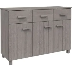 vidaXL Sideboard HAMAR Hellgrau 113x40x80 cm Massivholz Kiefer