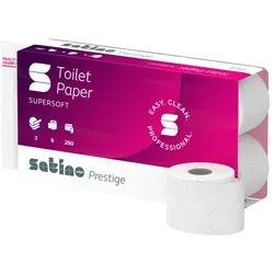 Satino Toilettenpapier Rollen Zellstoff Mischung 3-lagig/250 Blatt