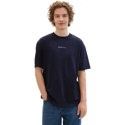 Tom Tailor Denim Herren T-Shirt RELAXED PRINTED - Relaxed Fit - Navy 11075 - S