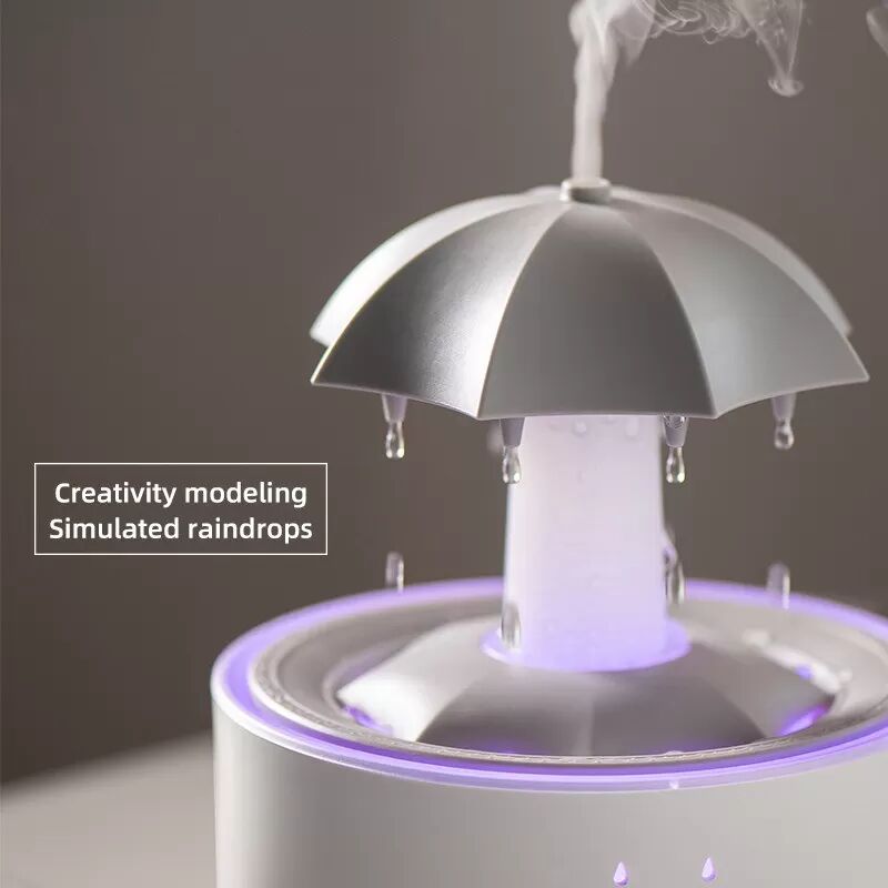 INF Diffuseur d'arômes à goutte d'eau rotative - Humidificateur ultrasonique avec diffuseur d'huiles essentielles et lumière Blanc
