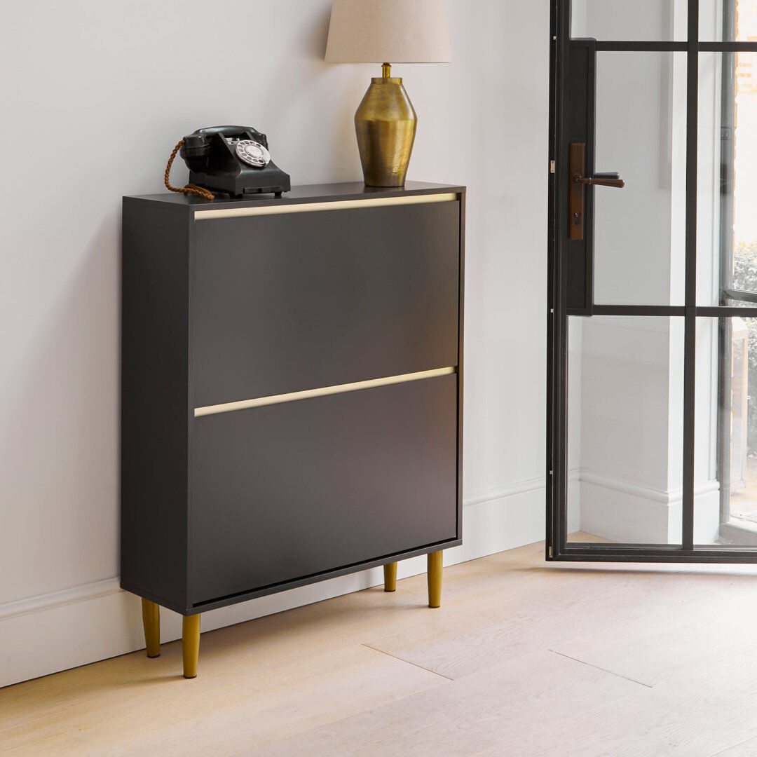 Fairmont Park Bellandra Iliana 2 Door Shoe Cabinet Gold/Black 6