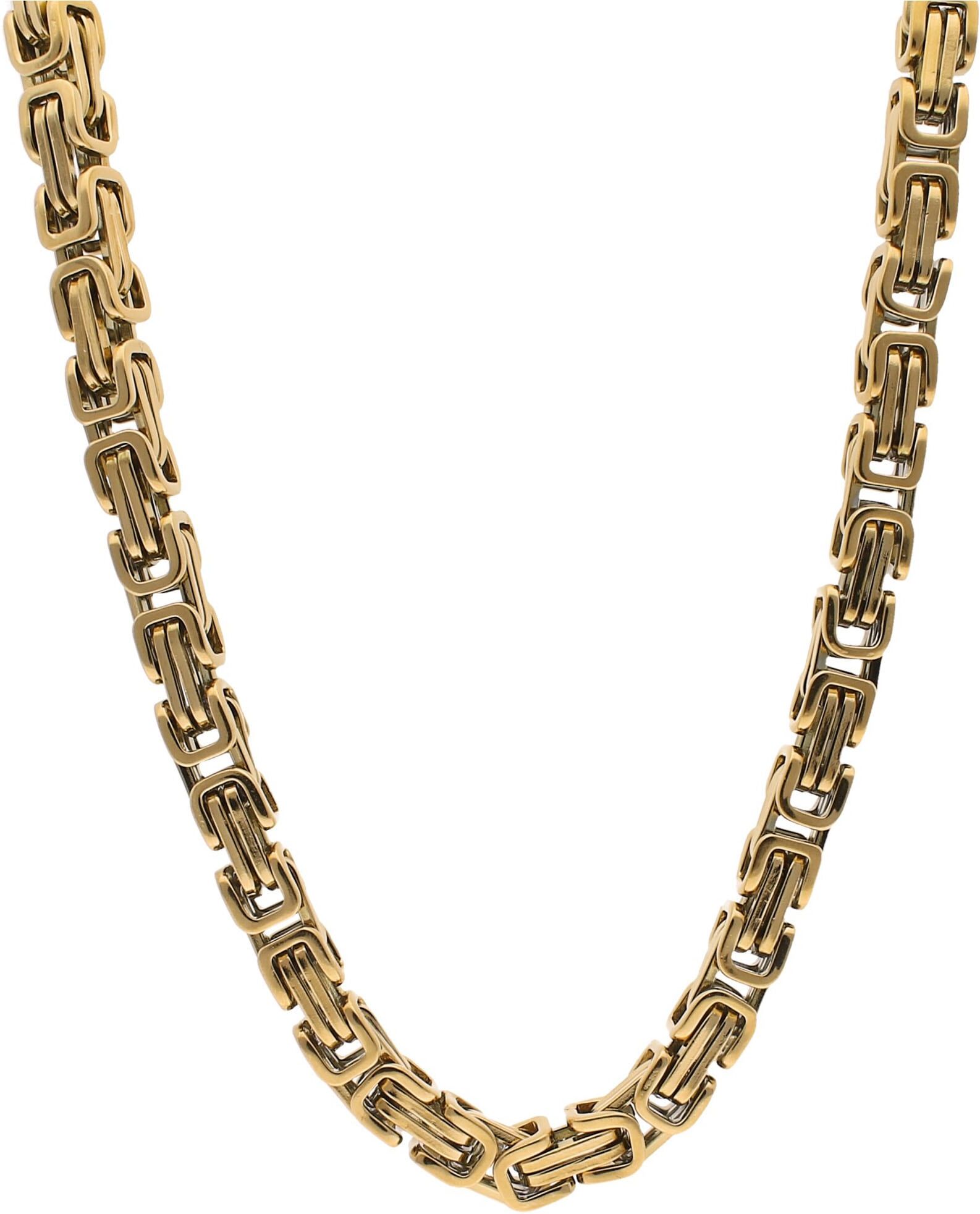 Edelstahlkette FIRETTI "Schmuck Geschenk Halskette Königskette versch. Längen" Gr. 55, gold (gelbgoldfarben), Halsketten, Herren, 55, Edelstahl, B: 6,4mm, Edelstahlkette, B:6,4mm