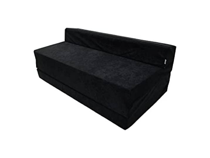 Natalia Spzoo Chauffeuse Pliable 200×120×10 cm – Matelas Pliant en Mousse\, Matelas d’Appoint Compact\, Fauteuil Convertible/Futon Pliable – Housse Amovible (Noir)