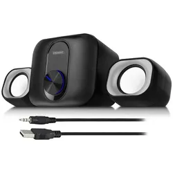 Eminent 2.1 Stereo speaker set for PC and laptop, USB powered, PC Lautsprecher, Schwarz