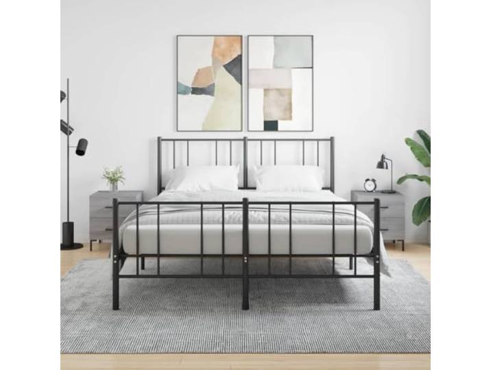 HEFZGDB Nachttische 2 STK. Grau Sonoma 40x35x47,5 cm Holzwerkstoff mit Schubladen und Metallfüßen für Stauraum und Stabilität